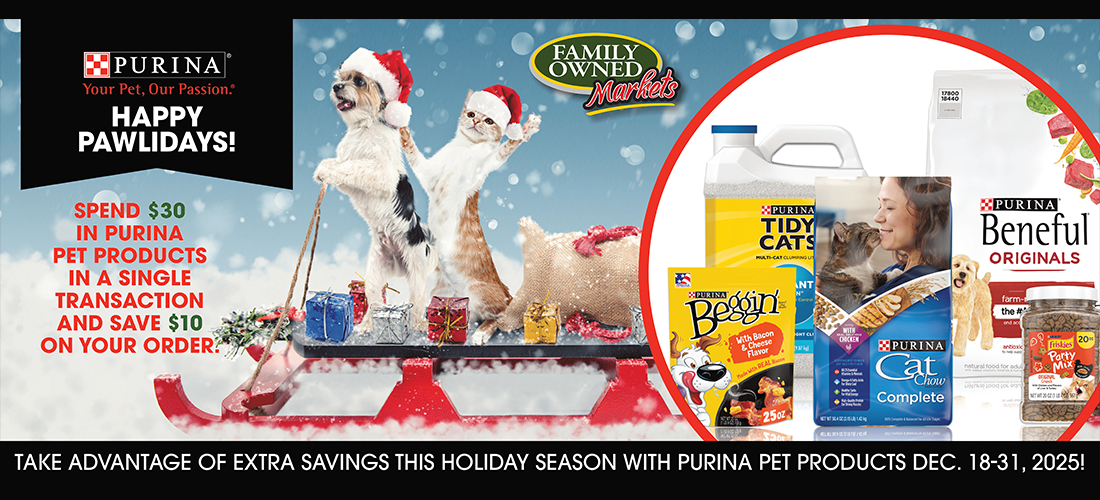 Spend $30 in Purina pet products in a single transaction and save $10 on your order.